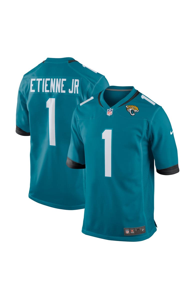 Nike Men's Nike Travis Etienne Teal Jacksonville Jaguars Game Jersey, Main, color, Teal