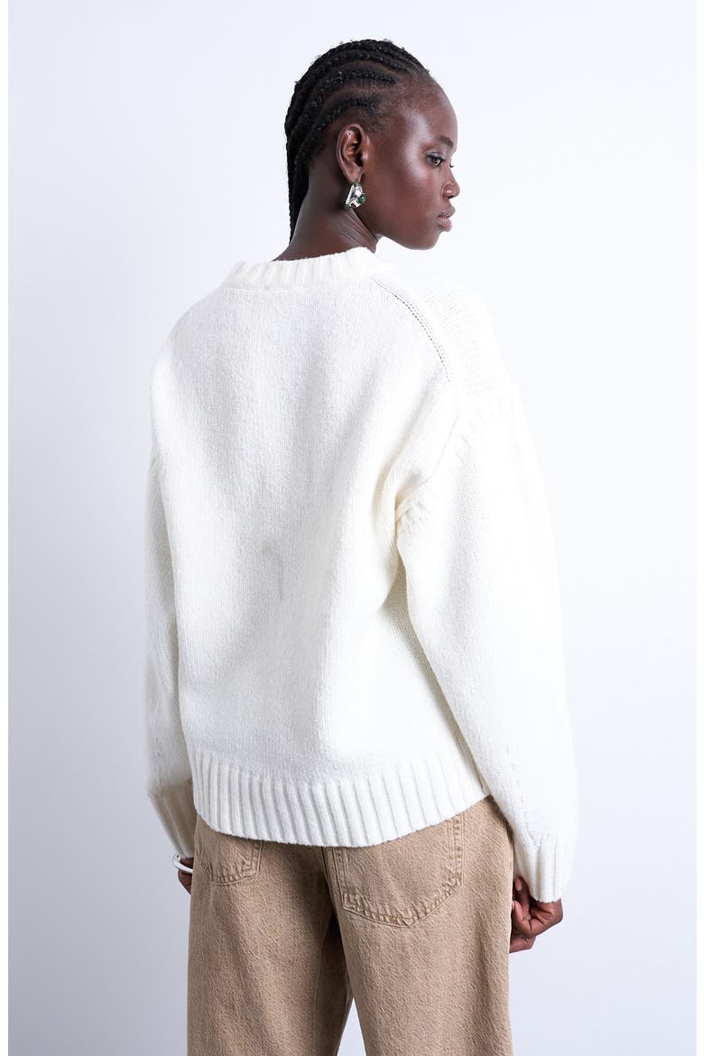 Exposed Seam Sweater, Alternate, color, WHITE