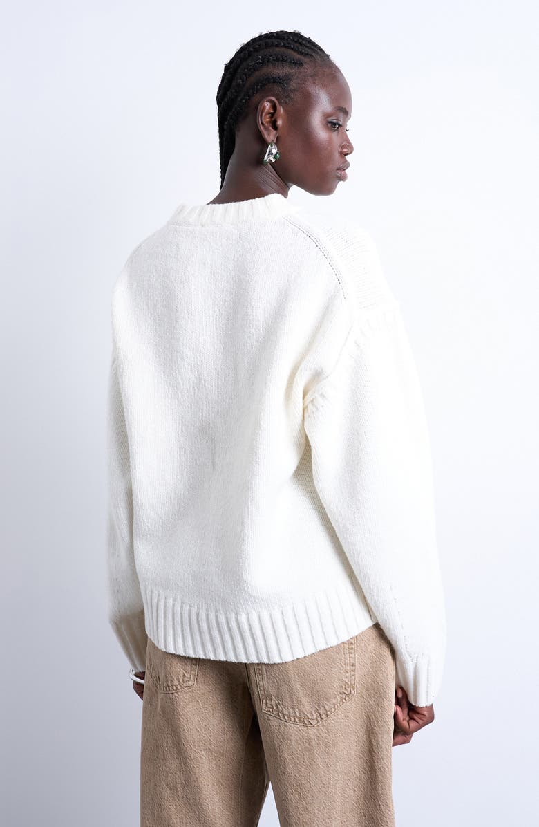 Topshop Exposed Seam Sweater, Alternate, color, White