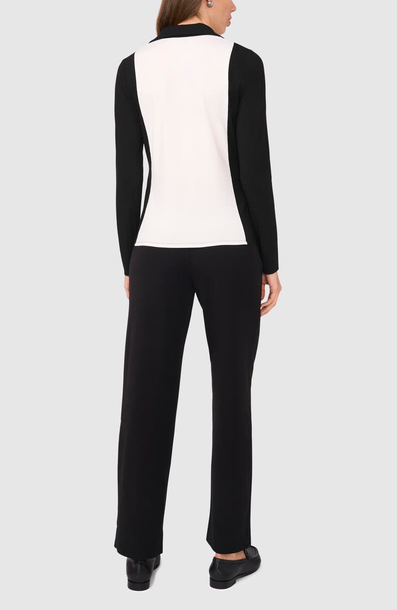 Halogen<sup>®</sup> Colorblock Johnny Collar Top, Alternate, color, Rich Black