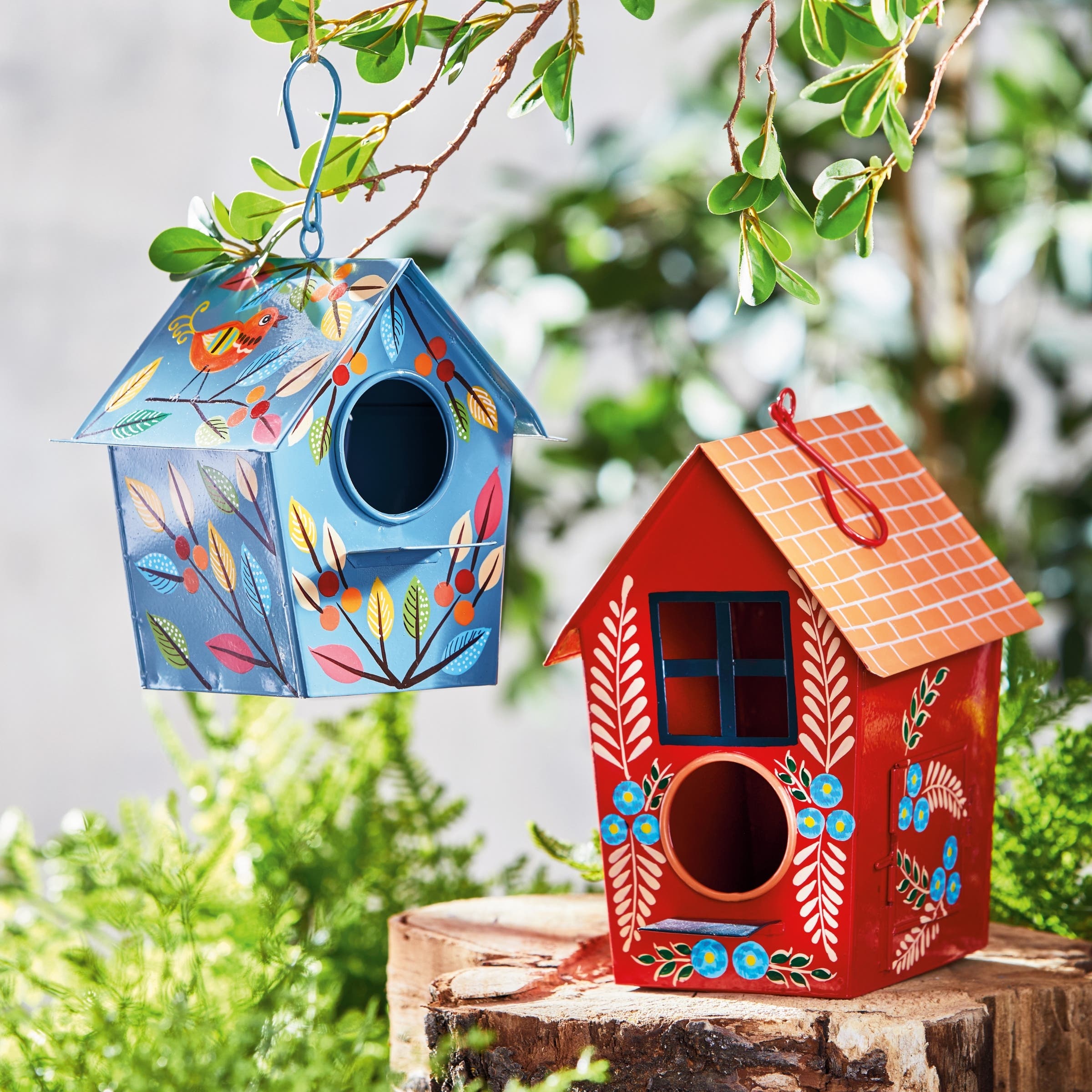 tag Hand Painted Feathers Bird House Multi Iron Spring | Nordstrom