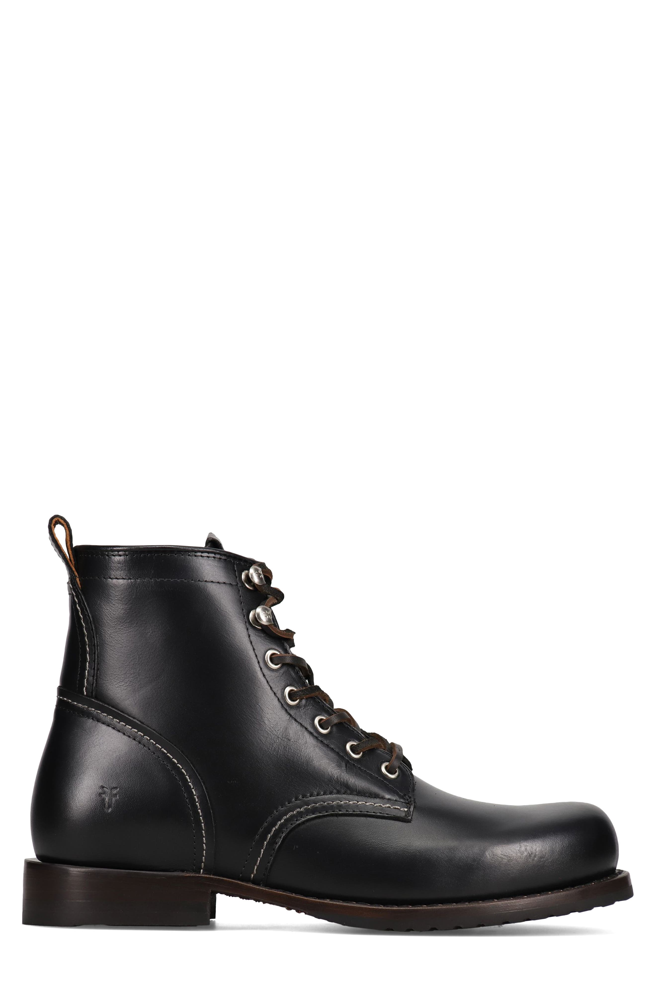 Frye Hudson Lace-Up Boot, Alternate, color, Black