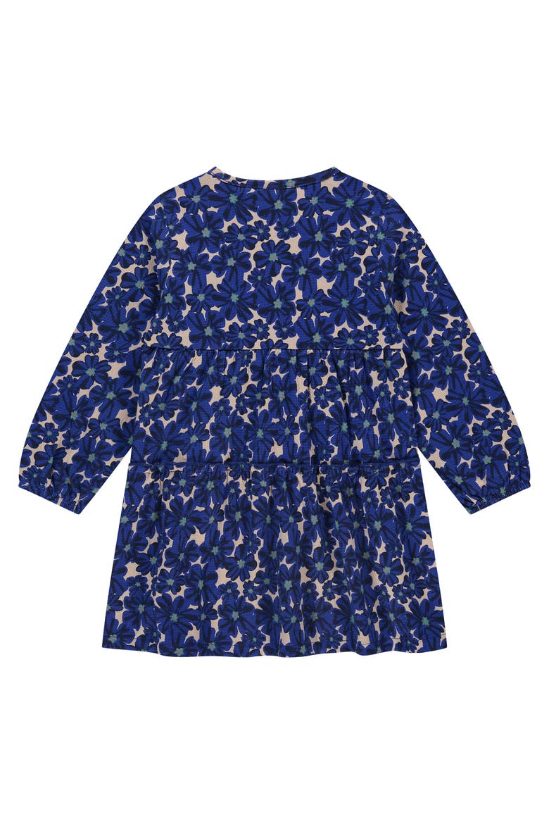 Allover Floral Tiered Dress, Alternate, color, Cobalt