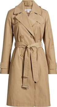 Via Spiga Water Resistant Cotton Blend Trench Coat