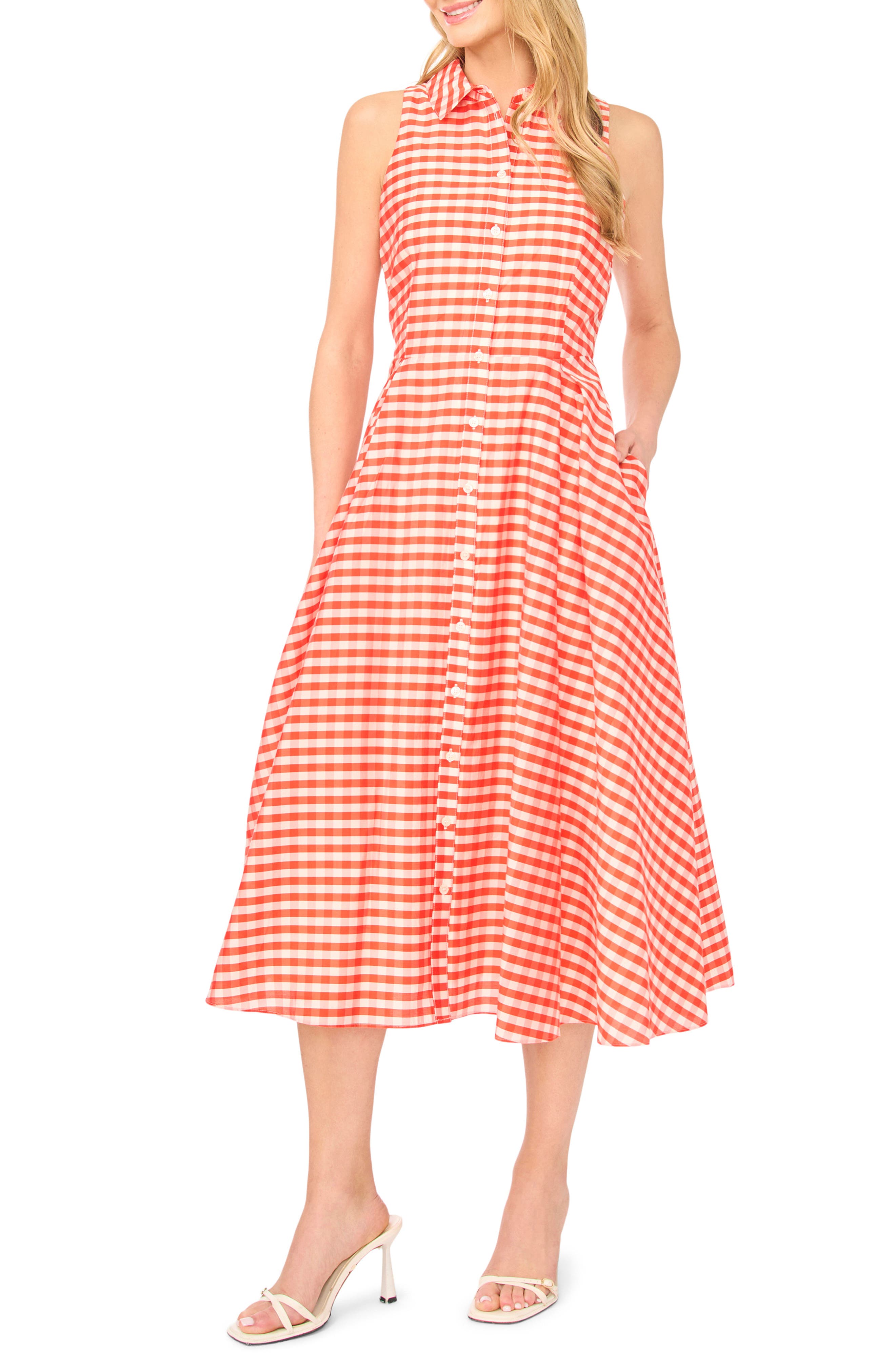 Demeter Sleeveless Gingham Midi Dress - image 3