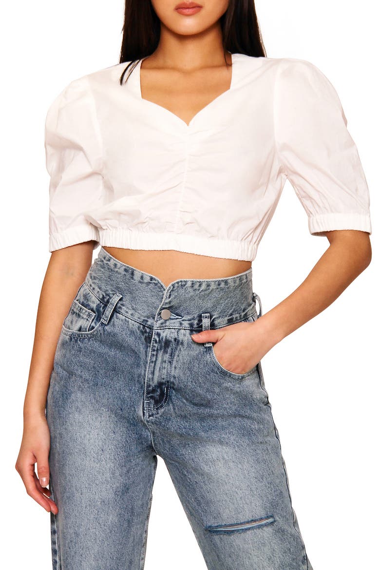 Gust Crop Top, Main, color, WHITE