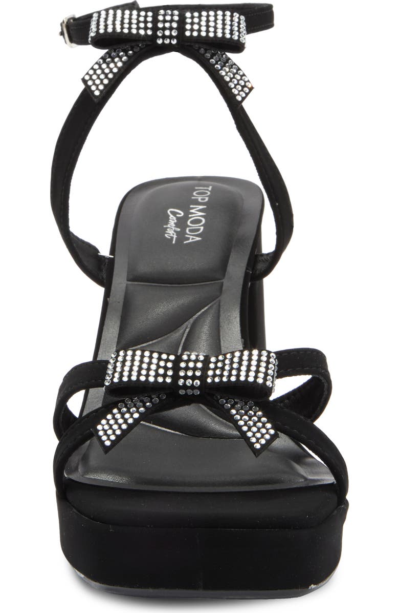 TOP GUY SHOES Crystal Bow Block Heel Sandal, Alternate, color,
