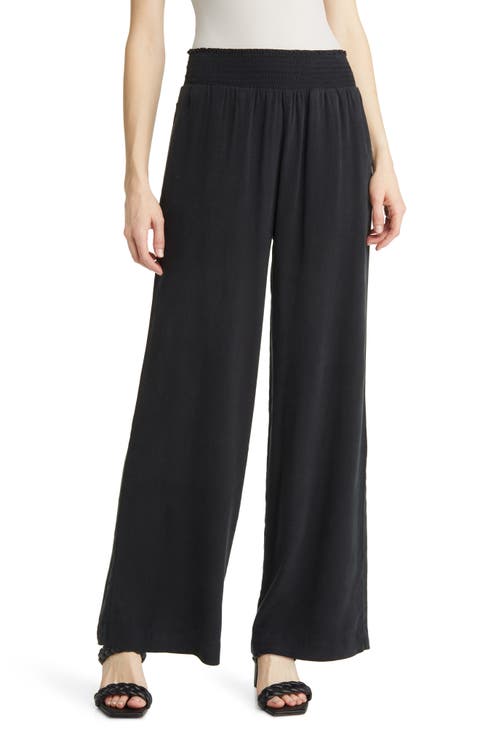 Smock Waist Wide Leg Pants