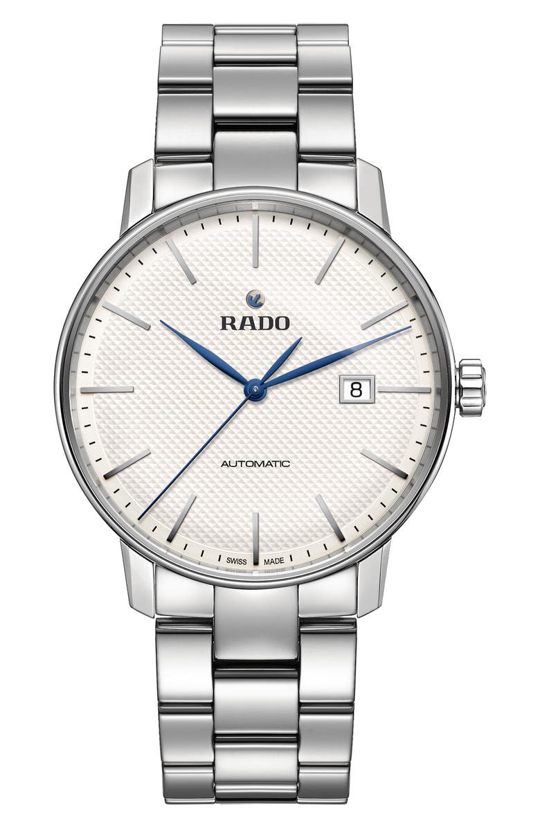RADO Coupole Classic Automatic Bracelet Watch, 41mm, Main, color, Silver/ White/ Silver