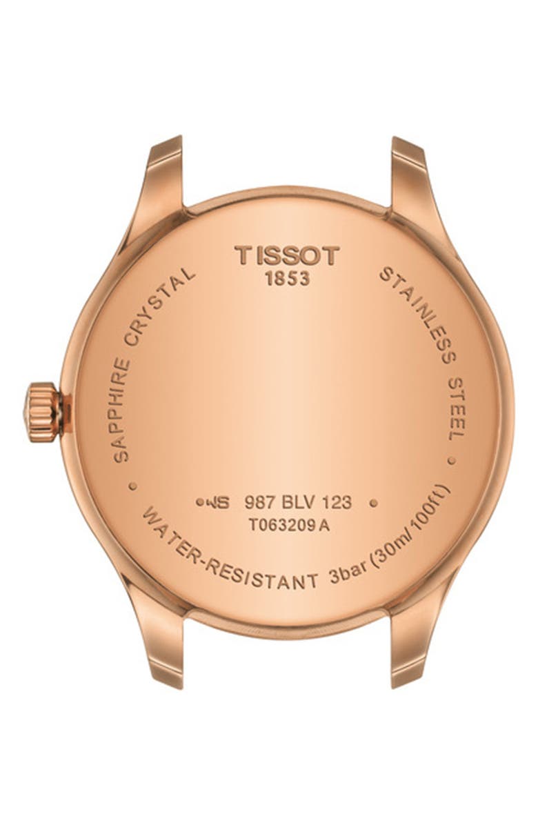 Tissot Women's Tradition Embossed Leather Strap Watch, 31mm, Alternate, color, Silver