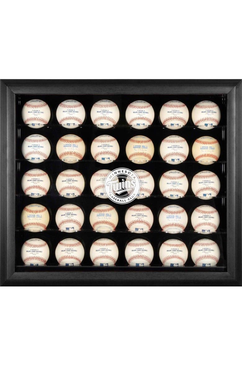FANATICS AUTHENTIC Minnesota Twins Logo Black Framed 30-Ball Display Case, Main, color, 
