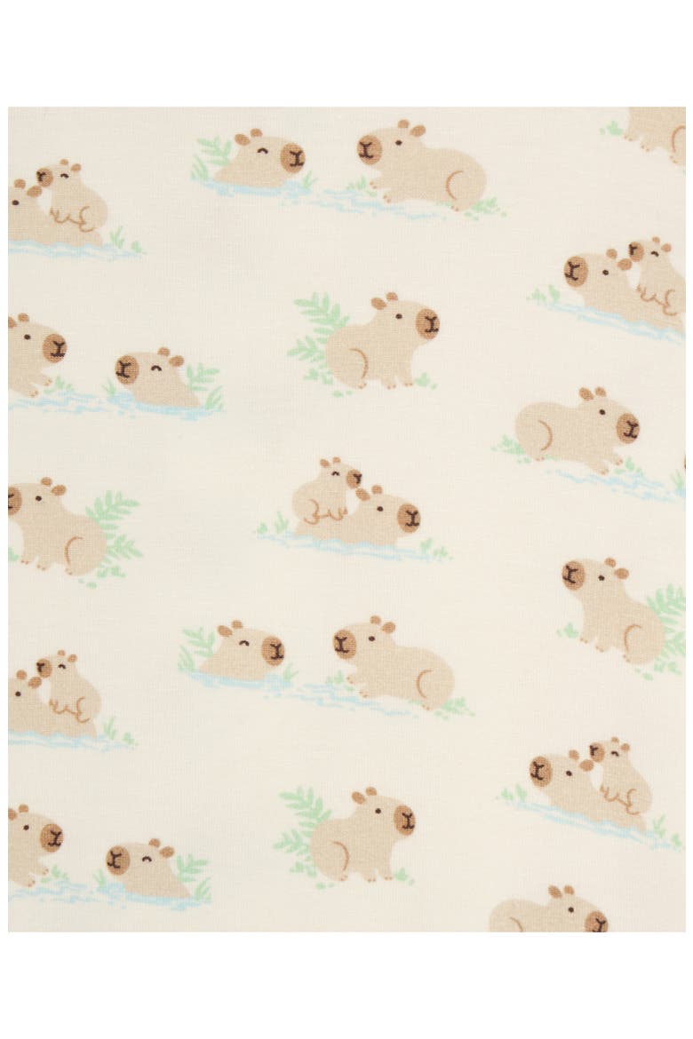 Capybaras Stretch Viscose Zip Footie & Hat Set (Nordstrom Exclusive), Alternate, color, MULTI
