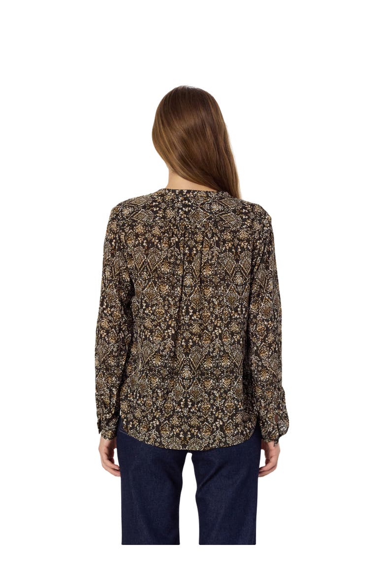 Althea Cultural Print Blouse, Alternate, color, Medium Khaki