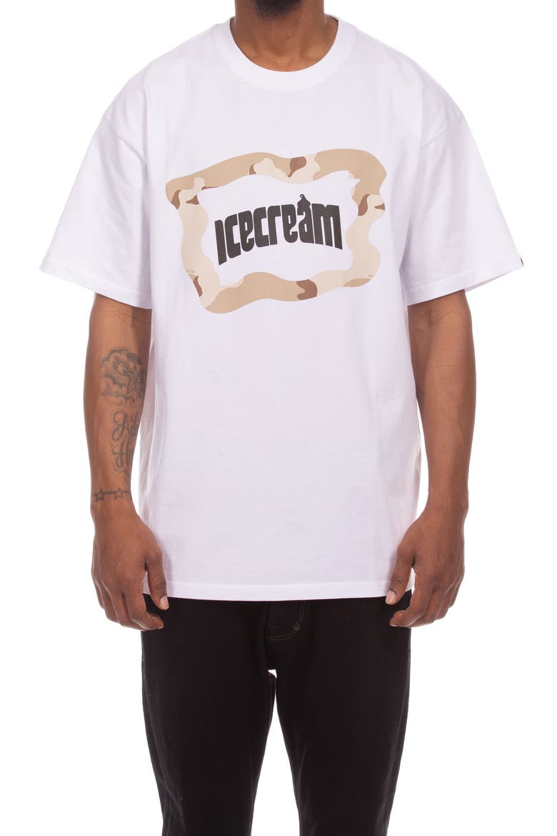 Taupe Cotton Graphic T-Shirt, Main, color, WHITE