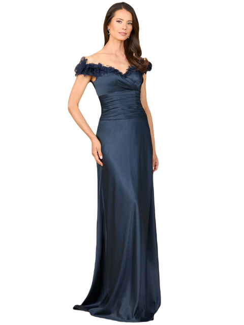 Off Shoulder Satin Gown