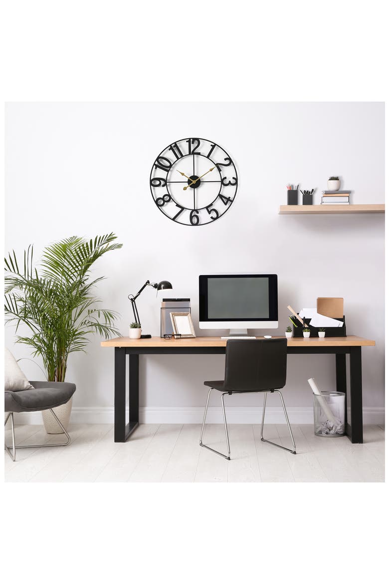 16-Inch Numeral Wall Clock, Alternate, color, BLACK