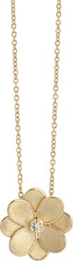 Marco Bicego Petali 18K Yellow Gold & Diamond Small Flower Pendant Necklace