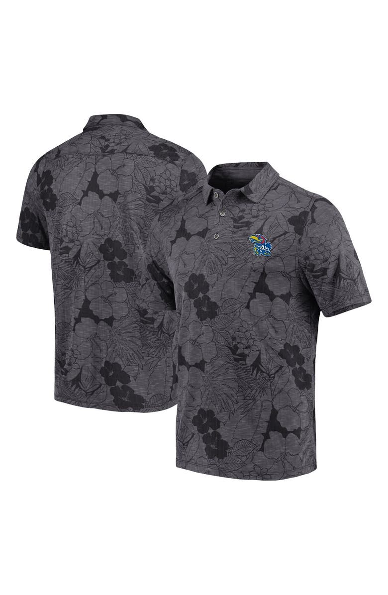 Tommy Bahama Men's Tommy Bahama Black Kansas Jayhawks Miramar Blooms Polo, Main, color, Black