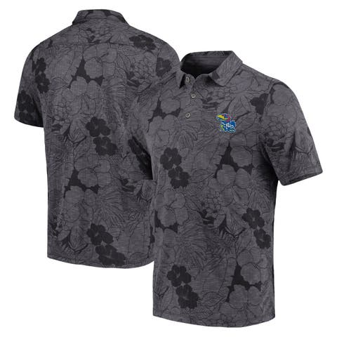 Men's Tommy Bahama Black Kansas Jayhawks Miramar Blooms Polo