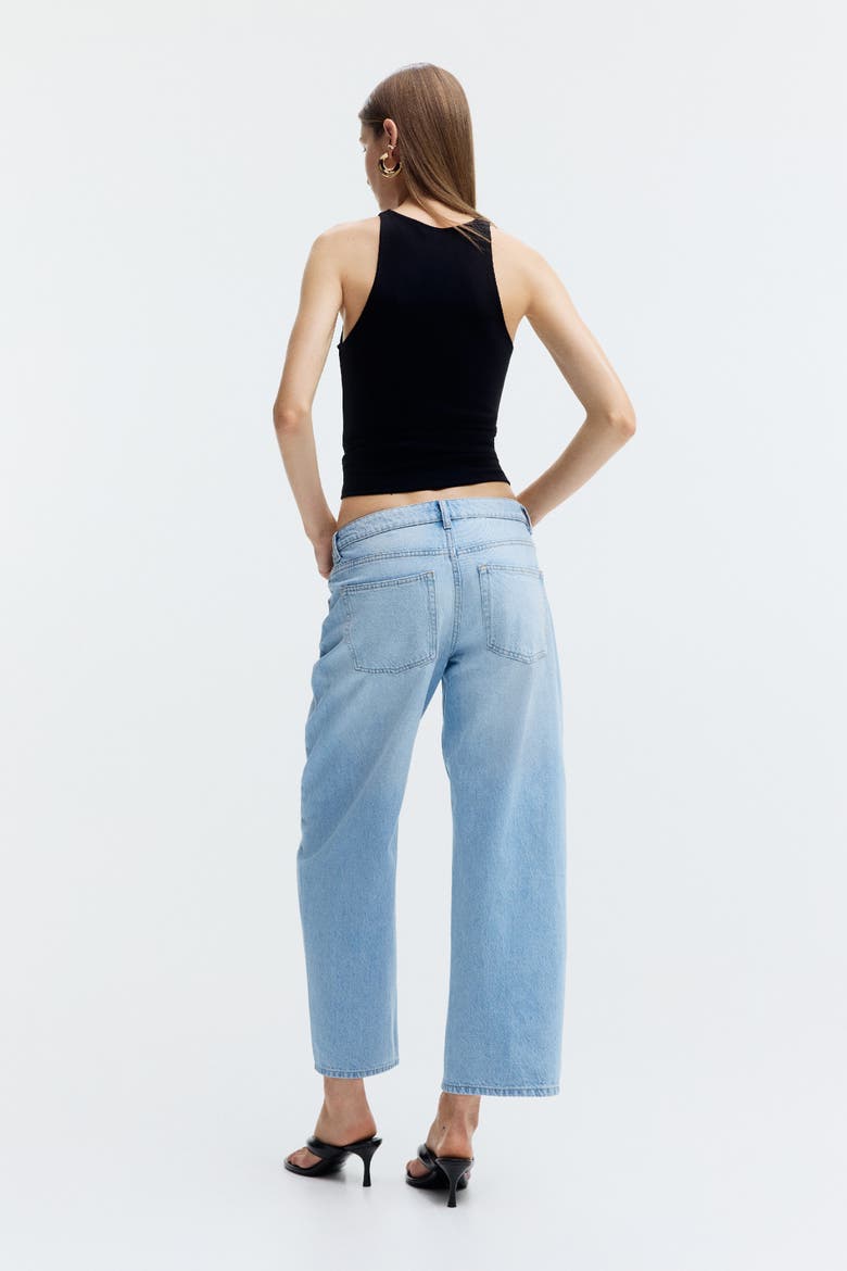 Barrel Regular Waist Ankle Jeans, Alternate, color, Light denim blue