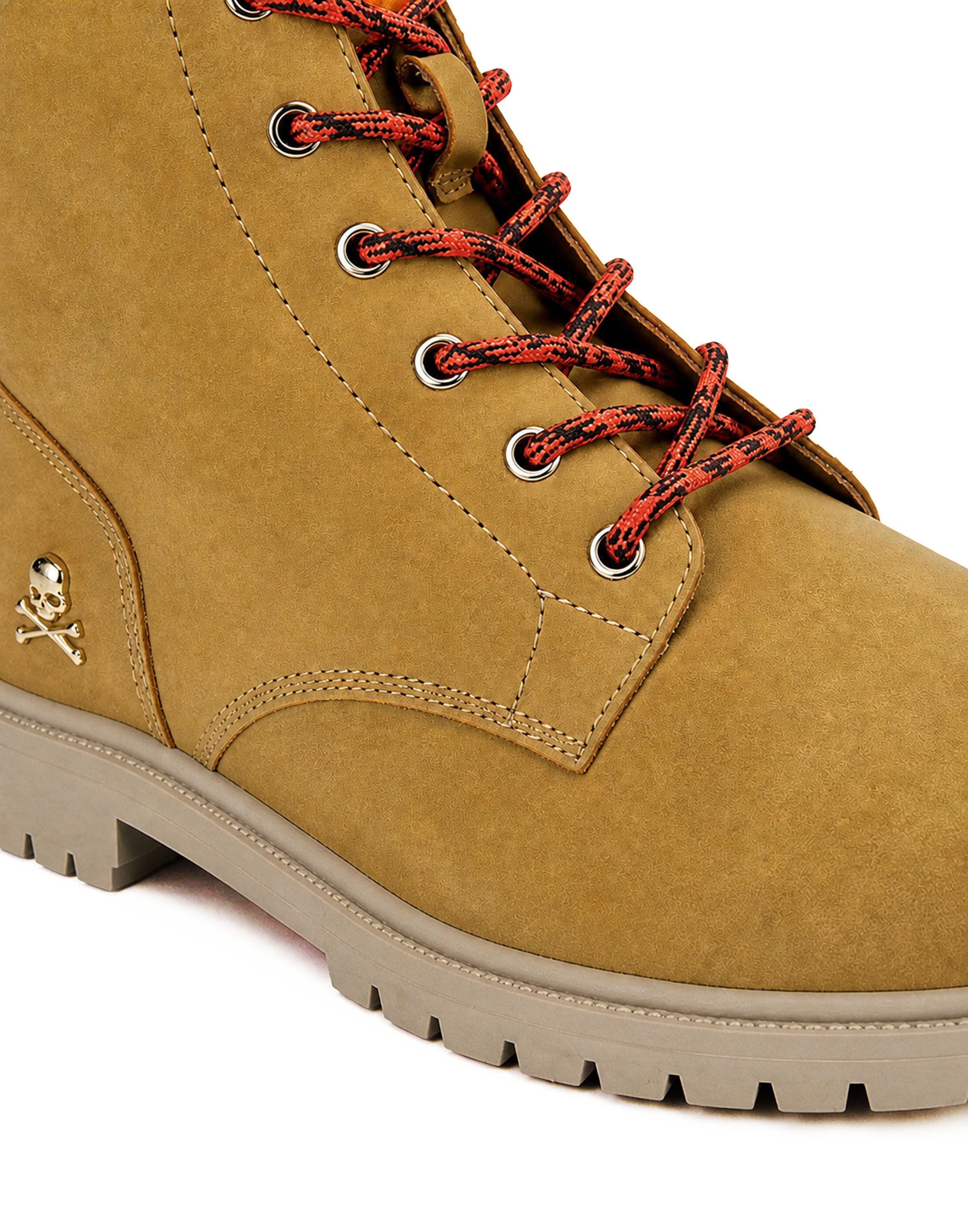 Nubuck Leather Mid Boots Small Skull Men, Alternate, color, beige
