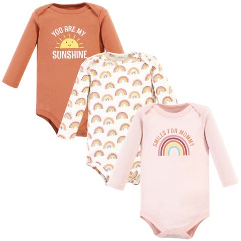 Little Soft Cotton Long-Sleeve One-Piece 3Pk