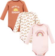 Hudson Baby Little Soft Cotton Long-Sleeve One-Piece 3Pk