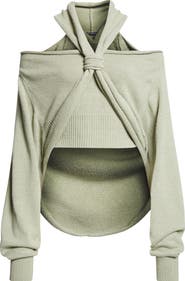 Balmain Halter Neck Cold Shoulder Silk Sweater