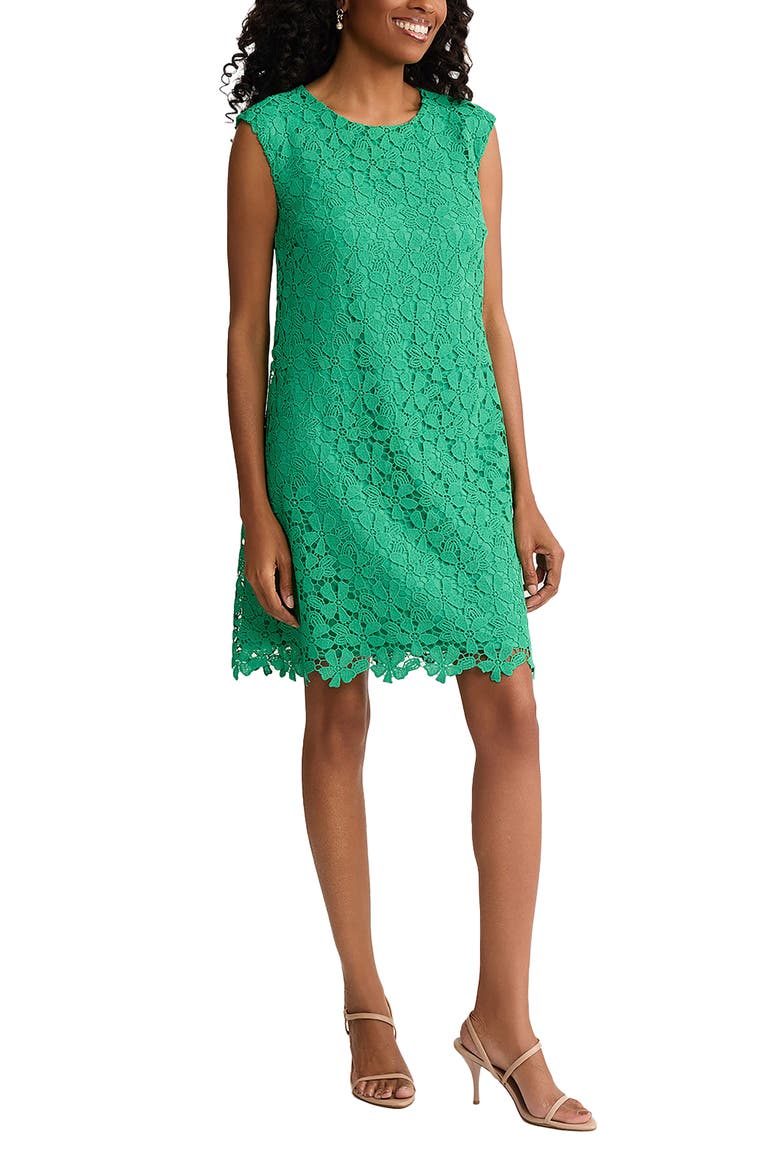 Floral Lace Shift Dress, Alternate, color, KELLY