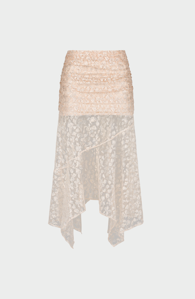 SAEMDI Metallic Lace Skirt, Main, color, Metallic Beige
