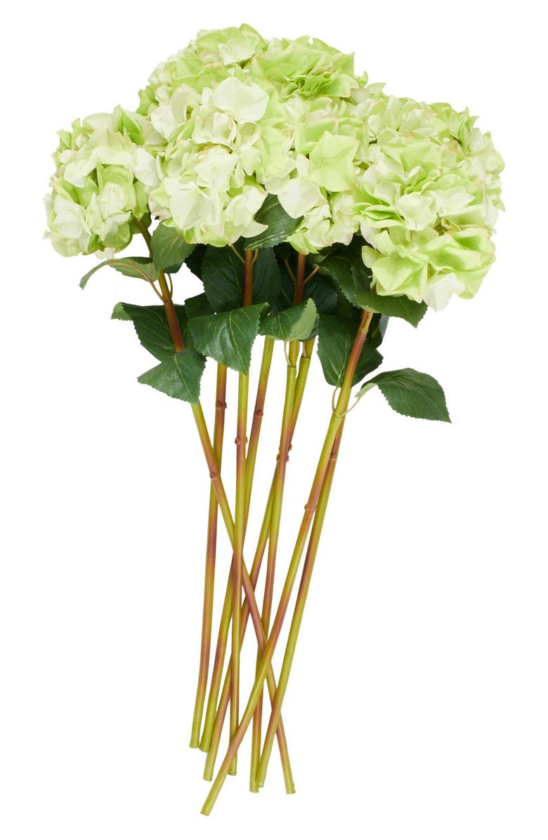 SONOMA SAGE HOME Set of Eight Green Hydrangea Artificial Flowers, Alternate, color, Green