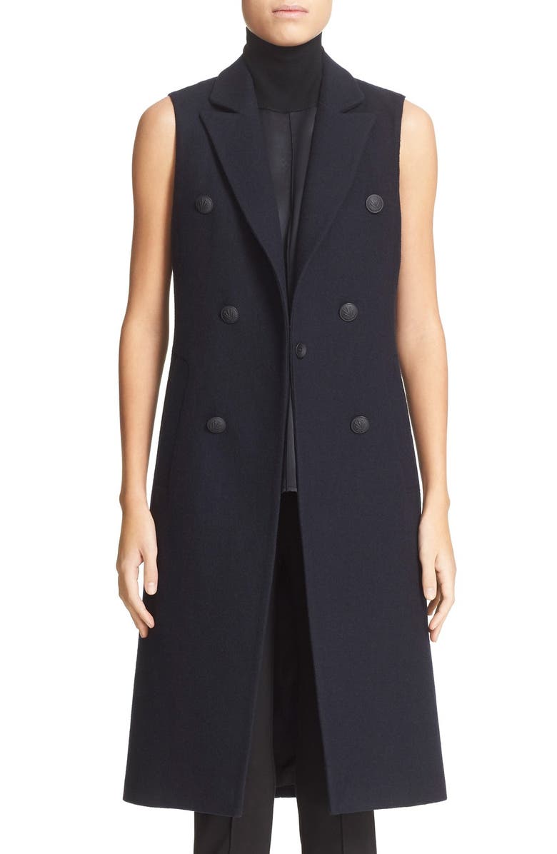 rag & bone 'Faye' Longline Double Breasted Wool Blend Vest, Main, color,