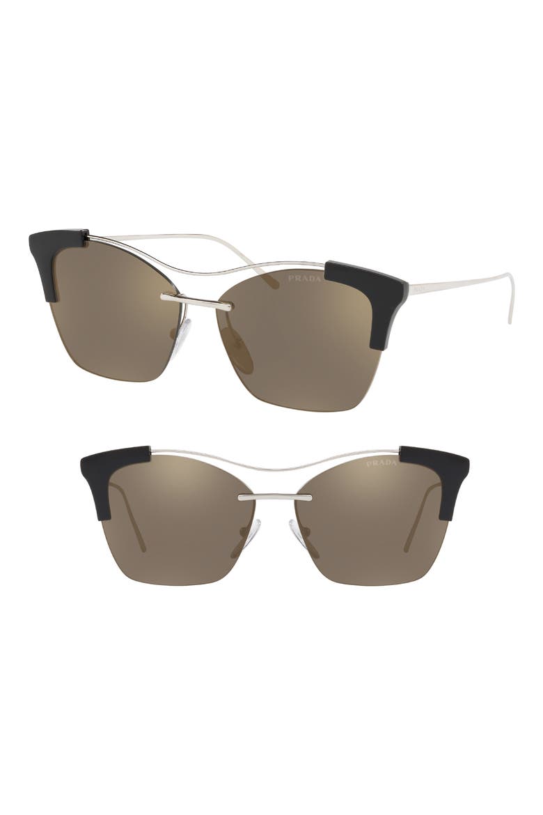 Evolution 57mm Butterfly Sunglasses, Main, color, SILVER MIRROR