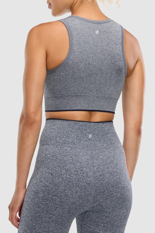Peloton Seamless Melange High Neck Bra In Blue