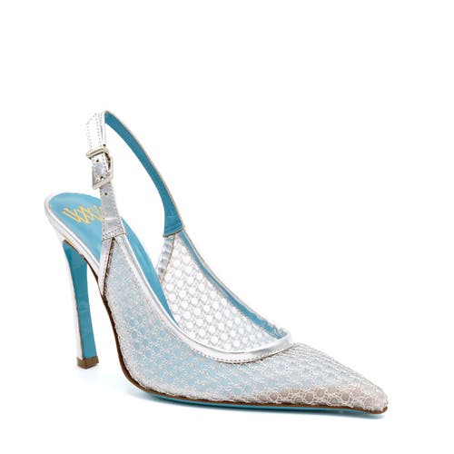 Valentina Rangoni Rea Mesh Slingback In Silver Nadira