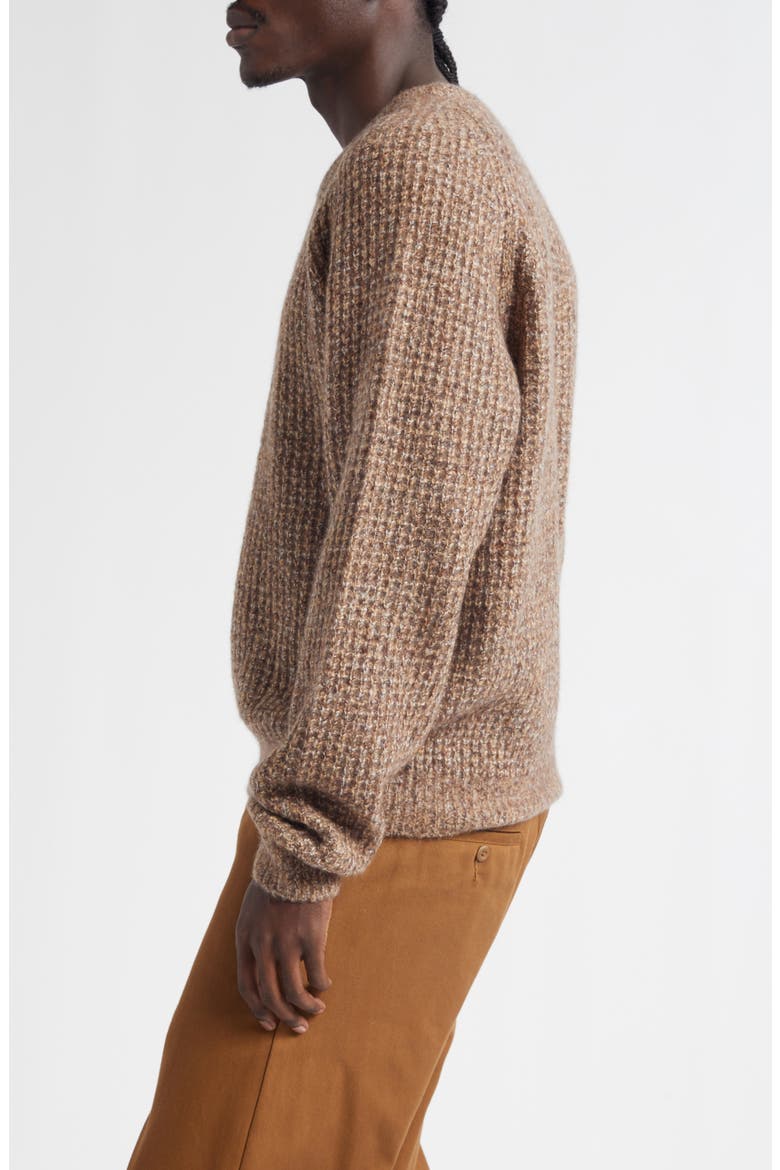 Waffle Stitch Cashmere & Silk Sweater, Alternate, color, BROWN/ BEIGE