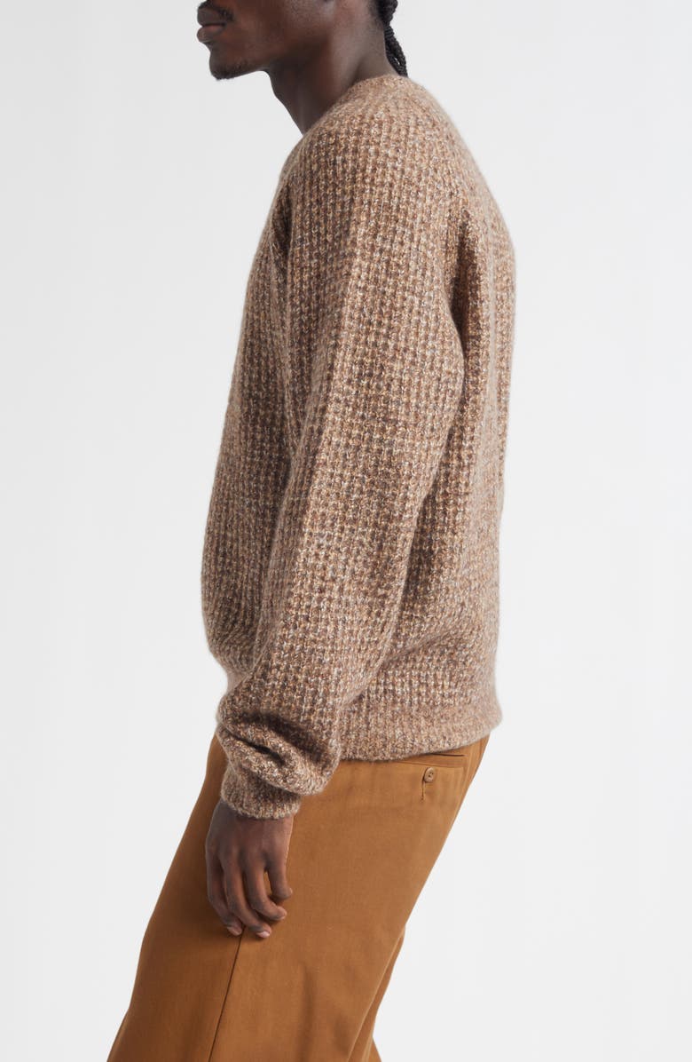FRENCKENBERGER Waffle Stitch Cashmere & Silk Sweater, Alternate, color, Brown/ Beige