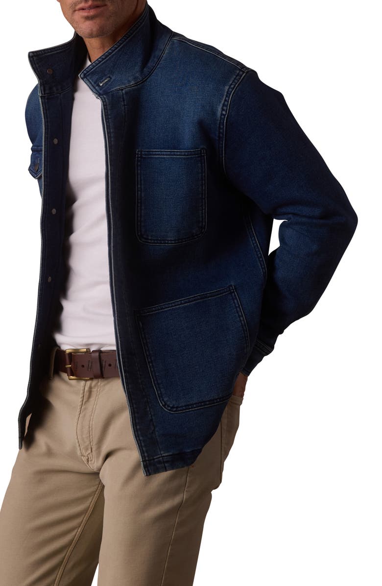 The Normal Brand Comfort Terry Denim Chore Coat, Alternate, color, Dark Wash