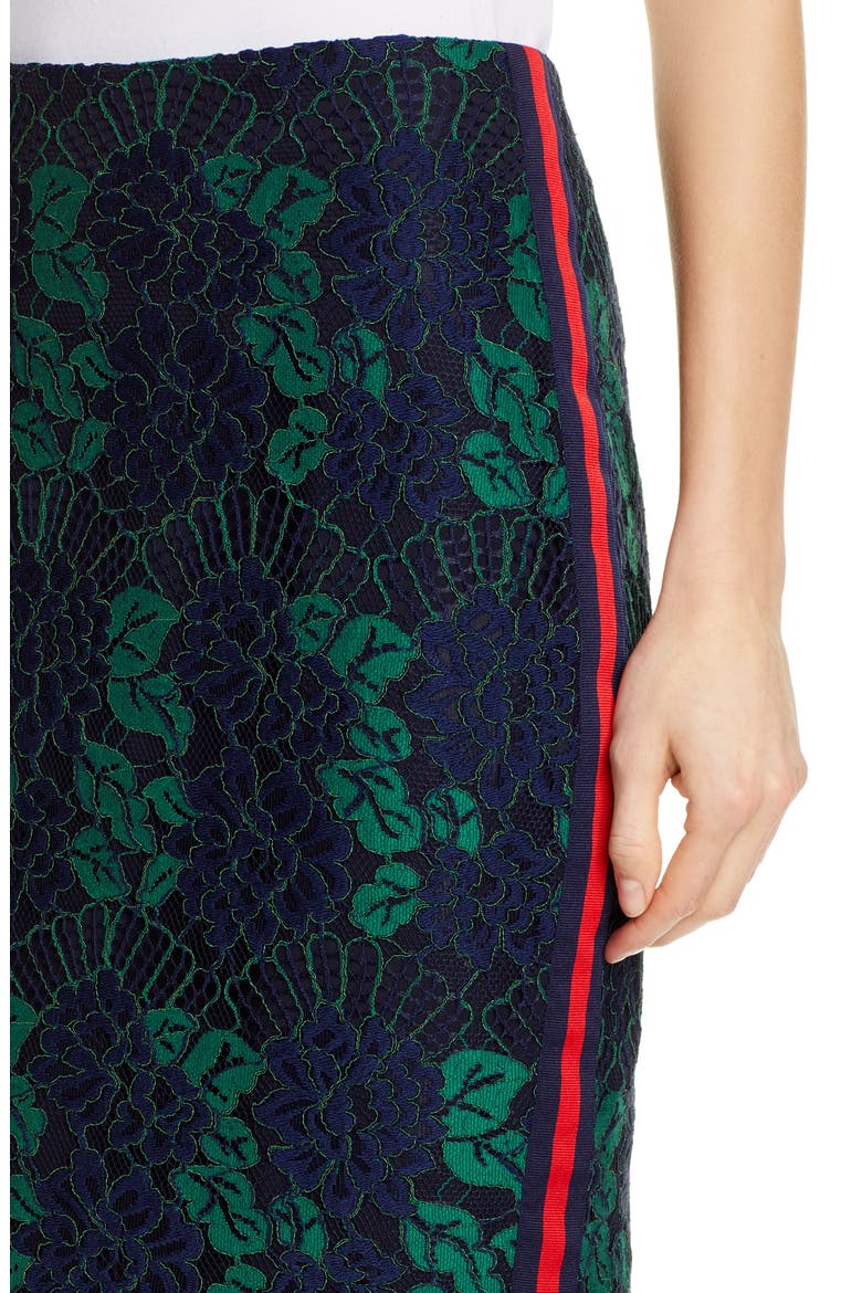 Lace Pencil Skirt, Alternate, color, NAVY