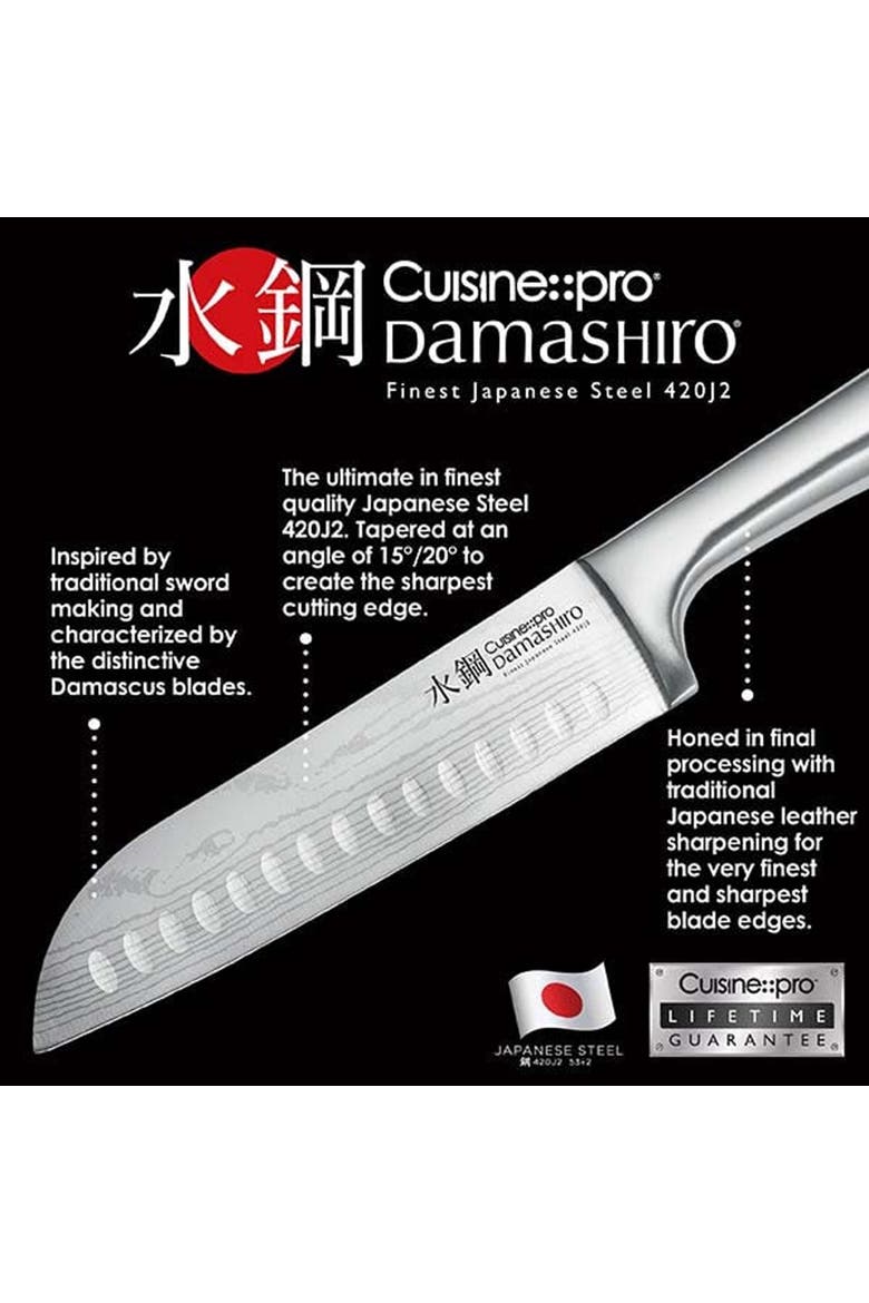 Damashiro® 3-Piece Santoku Knife Set, Alternate, color, Silver