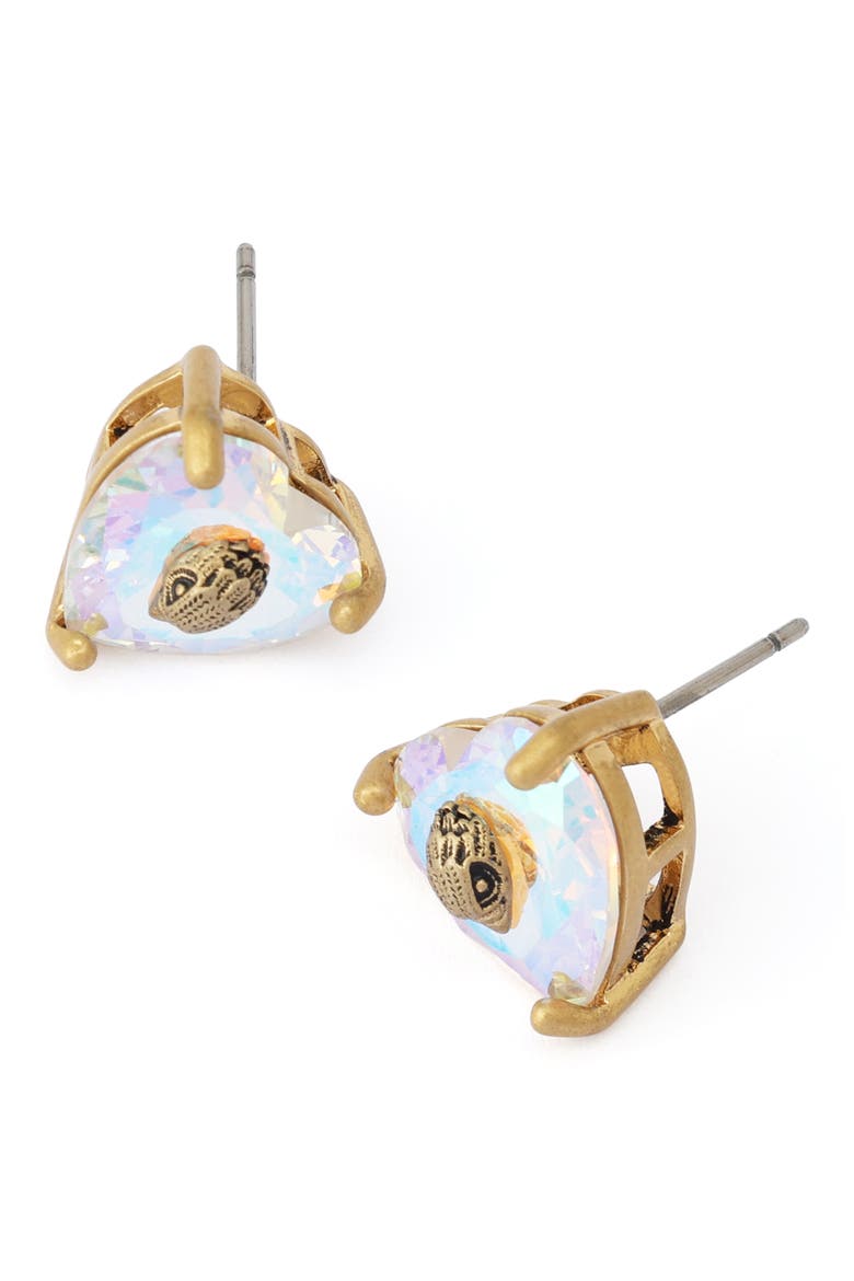 Crystal Heart Stud Earrings, Alternate, color, CRYSTAL ABALONE