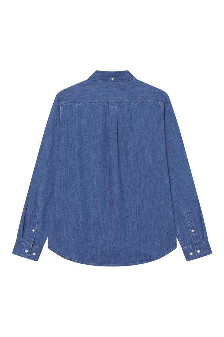 Konrad Denim Button Down Shirt, Alternate, color, MEDIUM INDIGO WASH