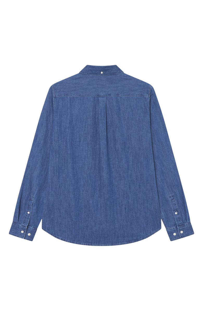 Les Deux Konrad Denim Button Down Shirt, Alternate, color, Medium Indigo Wash