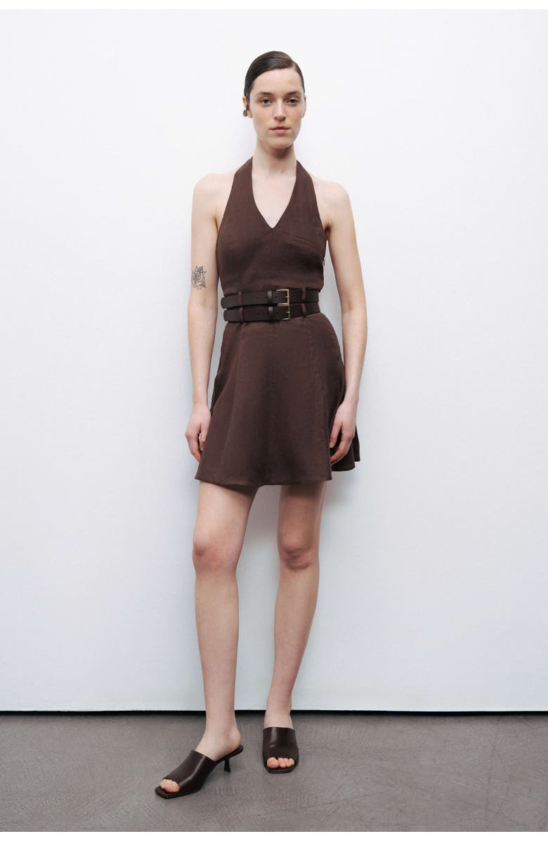 Nocturne Double Belt Detailed Mini Dress, Main, color,