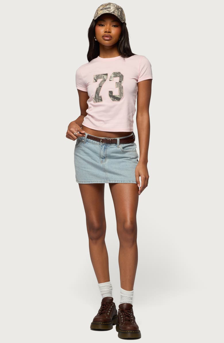 EDIKTED 73 Camo Shrunken Graphic T-Shirt, Alternate, color, 