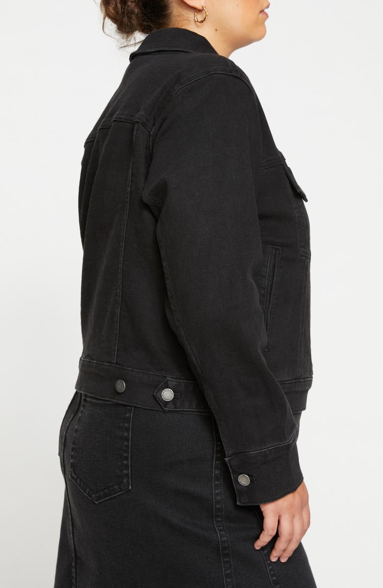 Universal Standard Kelsey Denim Jacket, Alternate, color, Broken Black