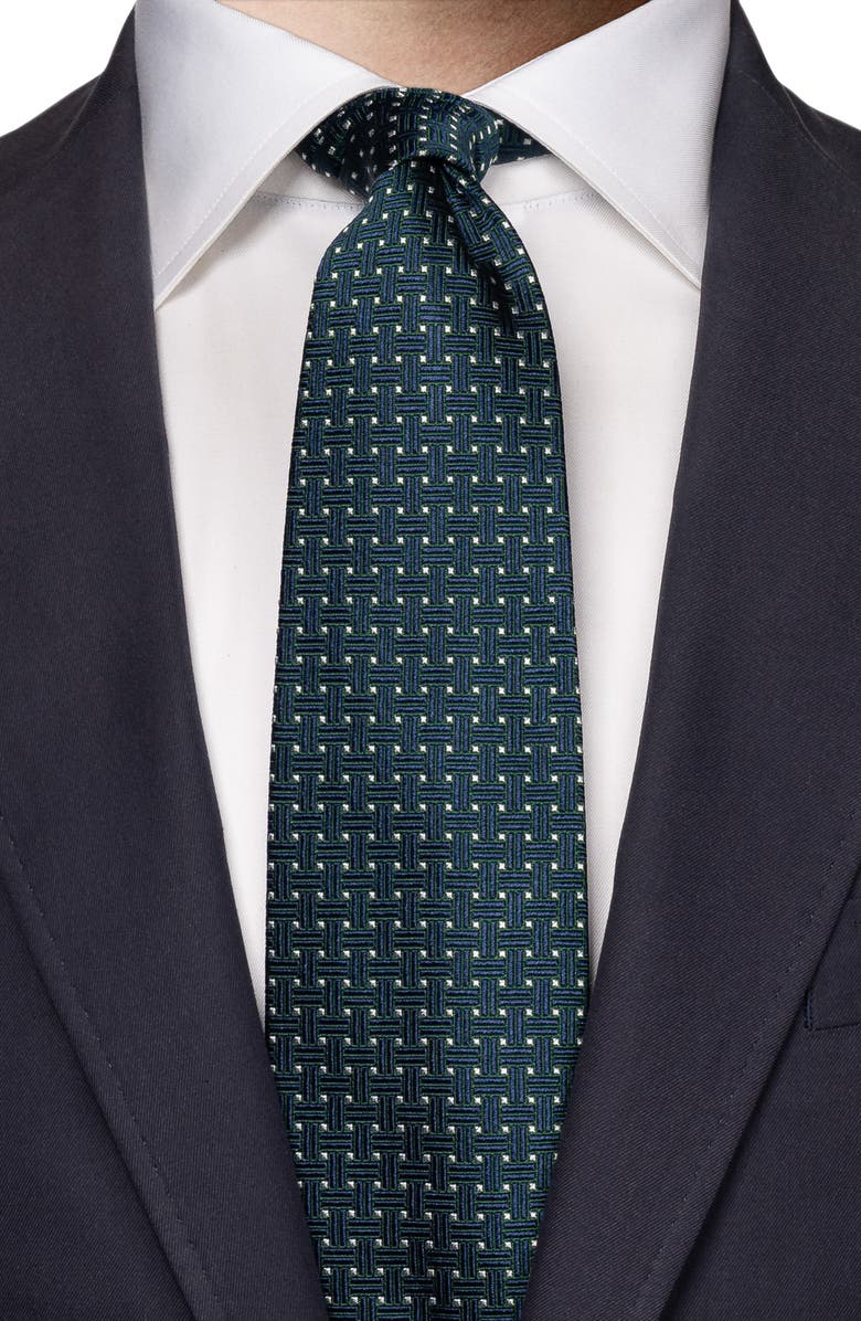 Eton Basket Weave Silk Tie, Alternate, color, 