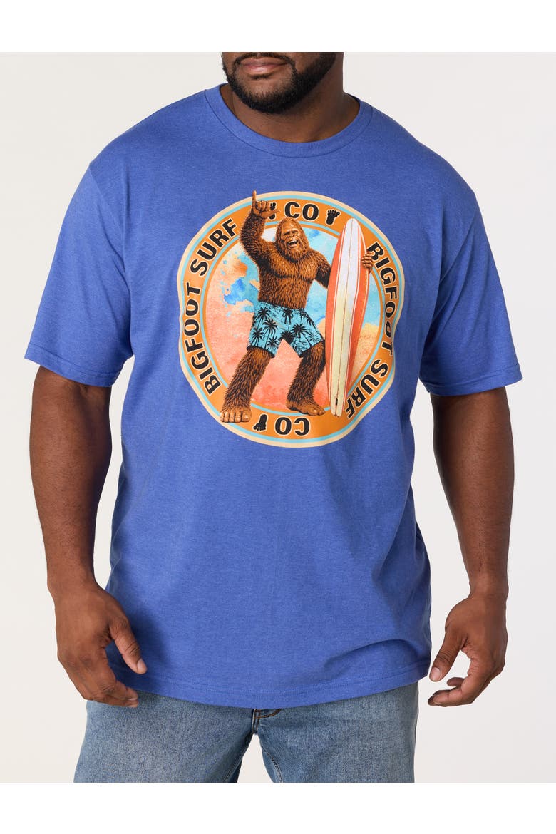 Big & Tall Bigfoot Summer Graphic Tee, Alternate, color, NAVY HEATHER