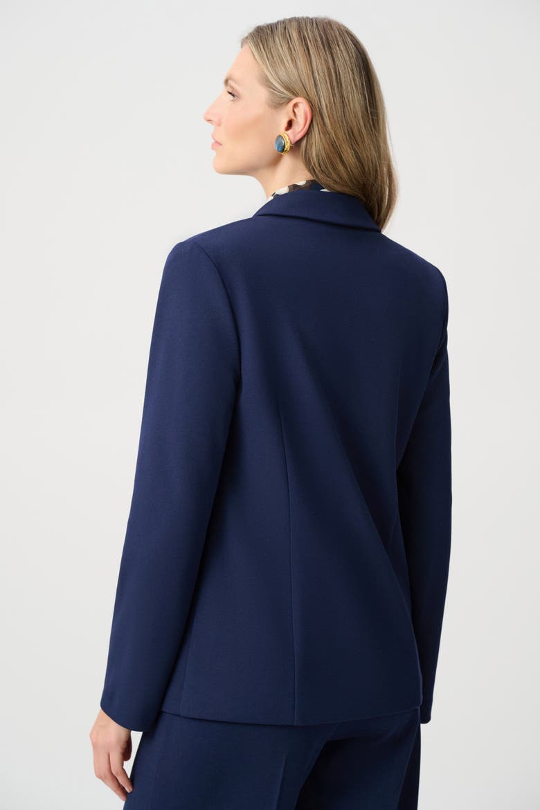 Scuba Crepe Fitted Blazer, Alternate, color, Indigo
