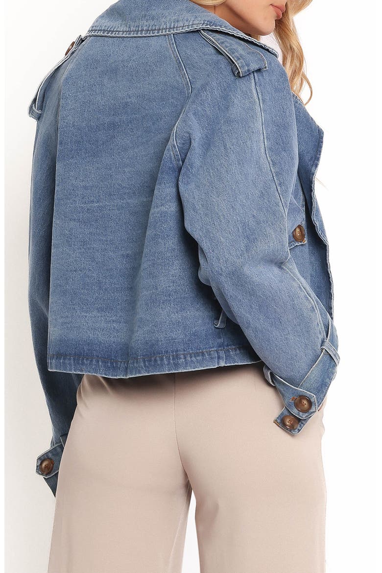 Westwood Double Breasted Crop Denim Jacket, Alternate, color, DENIM